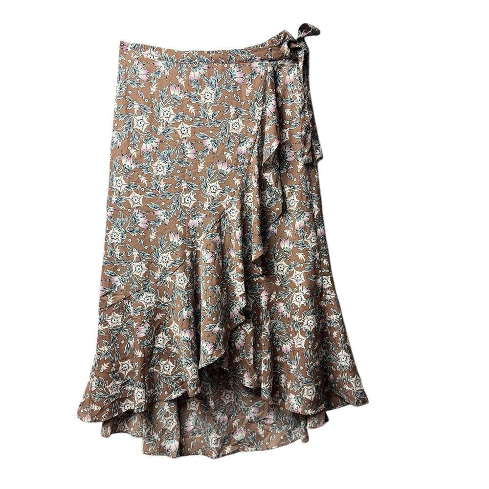 Max Studio Floral Ruffle Wrap Midi Skirt – Size M‎